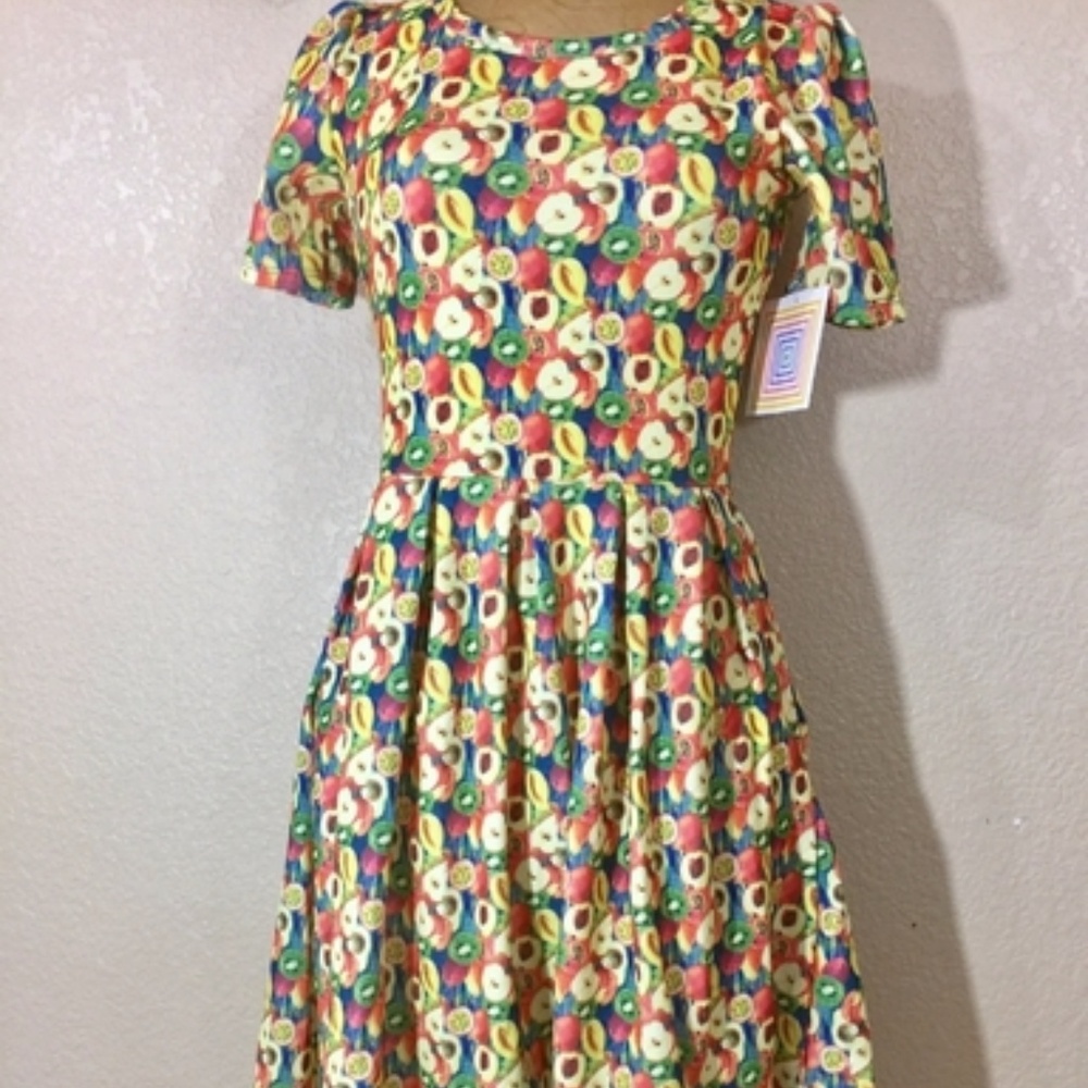 New LuLaRoe Amelia Dress in XS - Summer Fruits